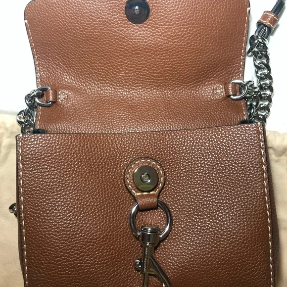 Rebecca Min off crossbody bag. Brown pebbled leather. Dust bag included. - Picture 4 of 6